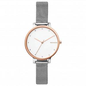 Женские часы Хронограф SKAGEN SKW2662 Кварцевые с ремешком из нержавеющей стали, Браслет - Фото 1