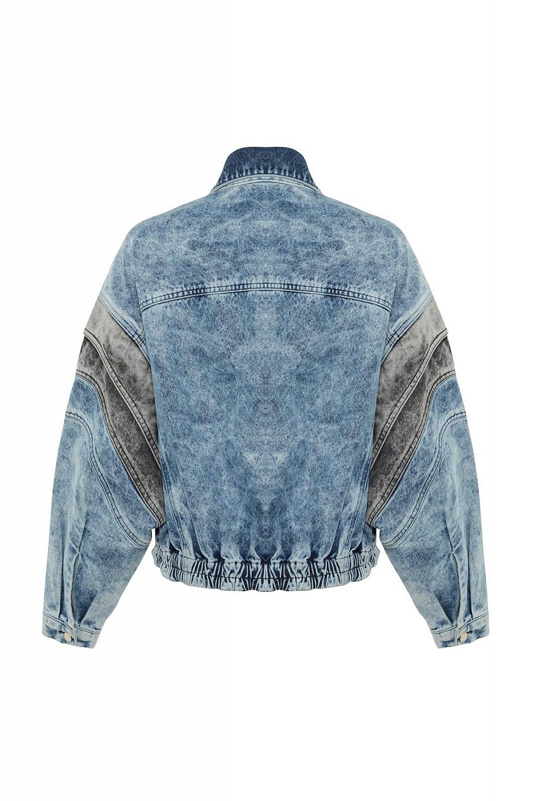 Джинсова куртка оверсайз TRENDYOL Базова однотонна, фото №4