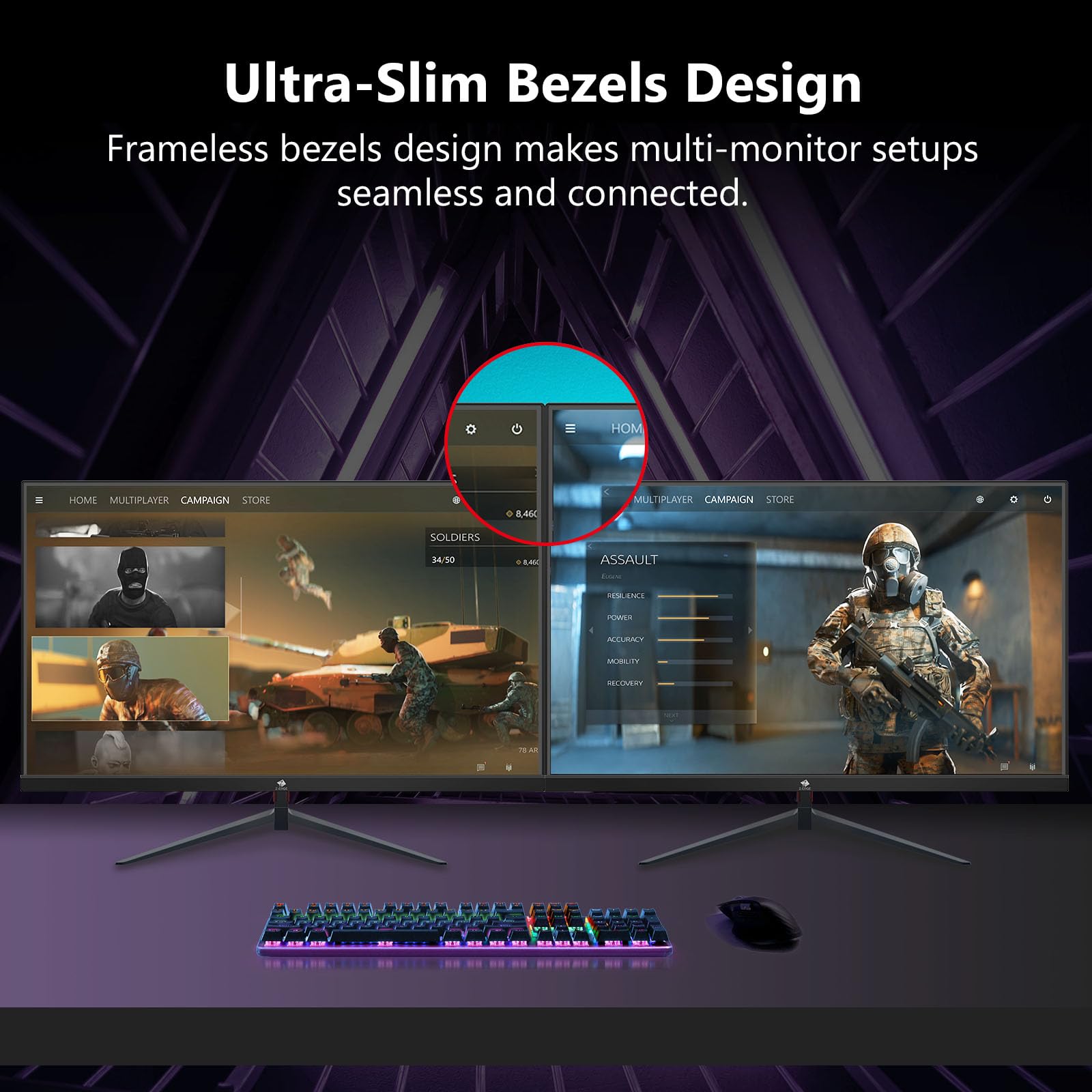 Монитор Z-Edge 25 дюймов Gaming 240Hz 1ms 1080P Full HD VA Черный, фото №5