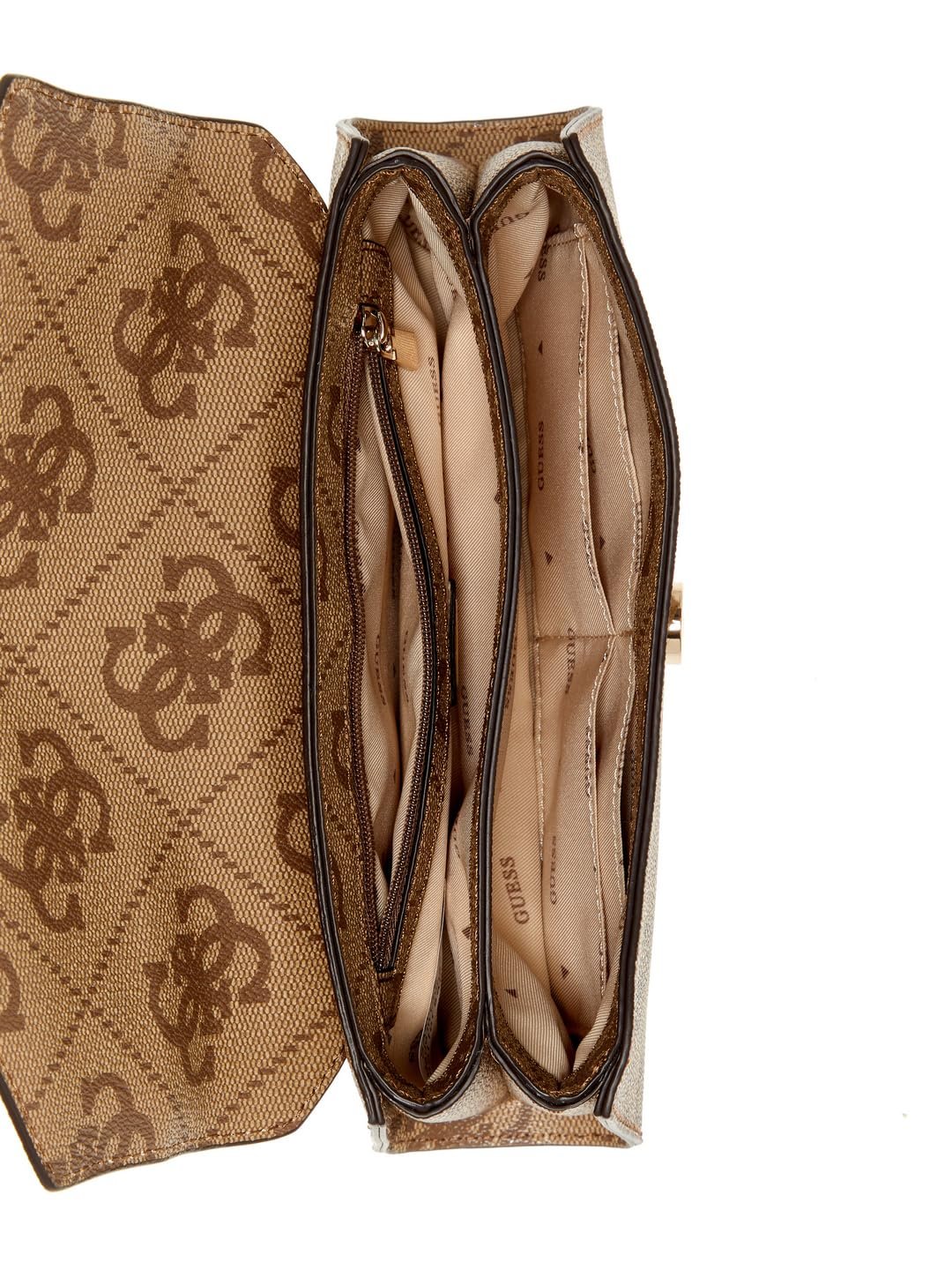 Сумка з верхньою ручкою GUESS Queensland Flap Latte Logo, фото №2