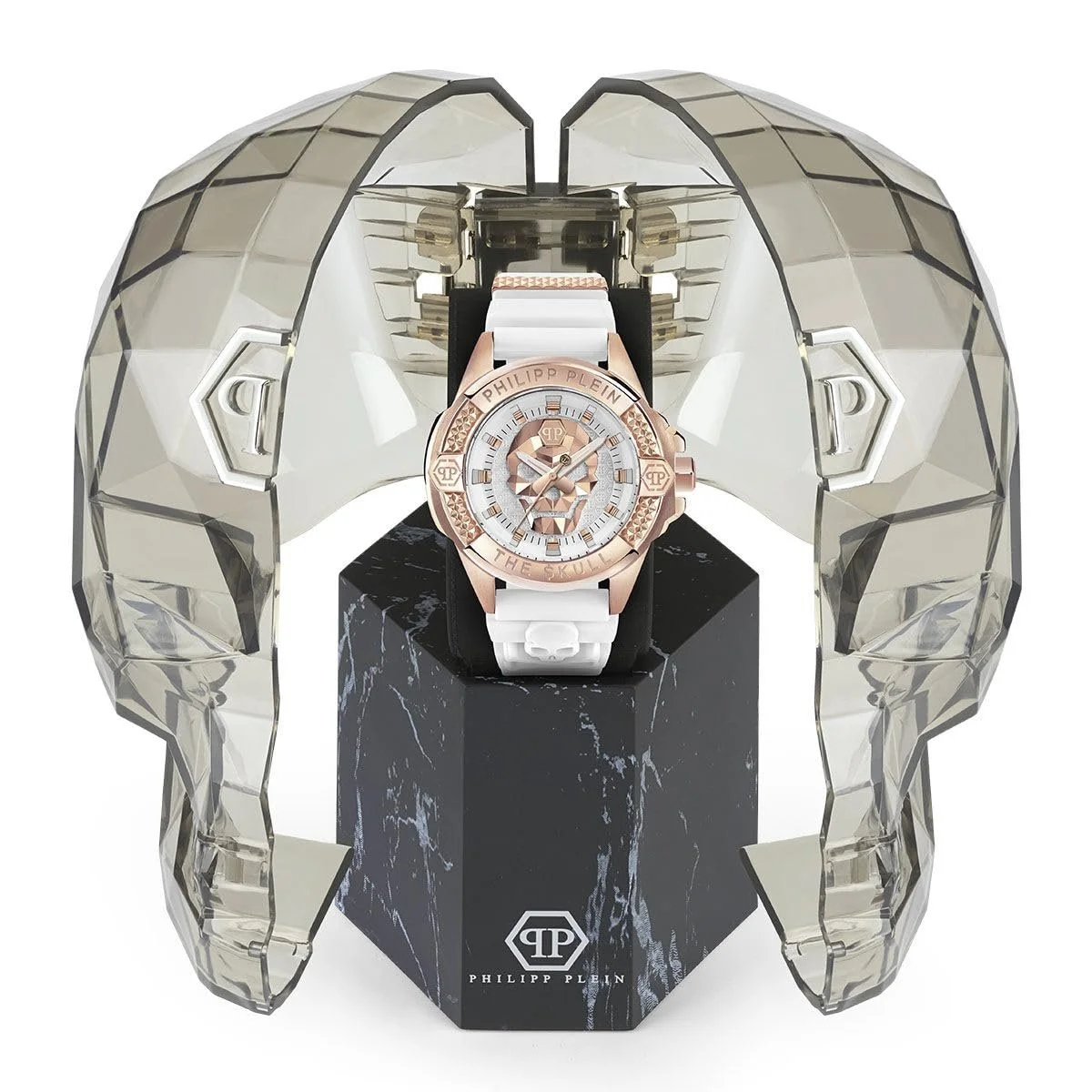 Часы Philipp Plein The $Kull Унисекс Аналоговые Кварцевые Силиконовые, Розовый/Белый - Pwaaa2224, Браслет, фото №4 Часы Philipp Plein The $Kull Унисекс Аналоговые Кварцевые Силиконовые, Розовый/Белый - Pwaaa2224, Браслет, фото №4