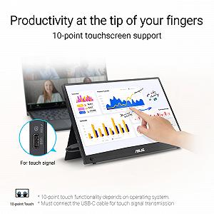 Монітор ASUS ZenScreen MB16AMTR 15.6 дюйма портативний USB сенсорний повний HD 1920 x 1080, 10W Type-C USB, Mini HDMI, авто ротація, легкий дизайн synthetic.ua - Фото 1