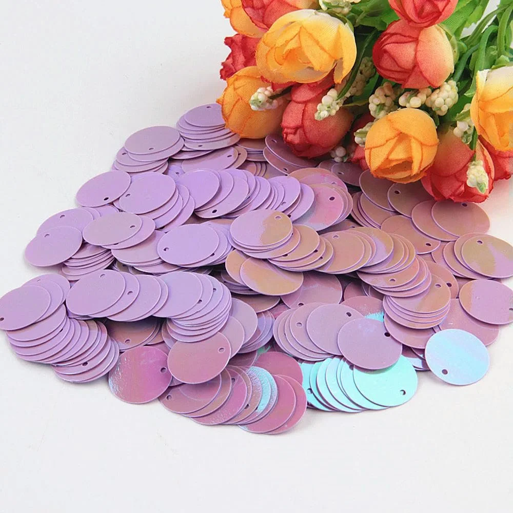 Круглі Паєтки для шиття, колір Фіолетовий, розмір 15мм, 20г, фото №1