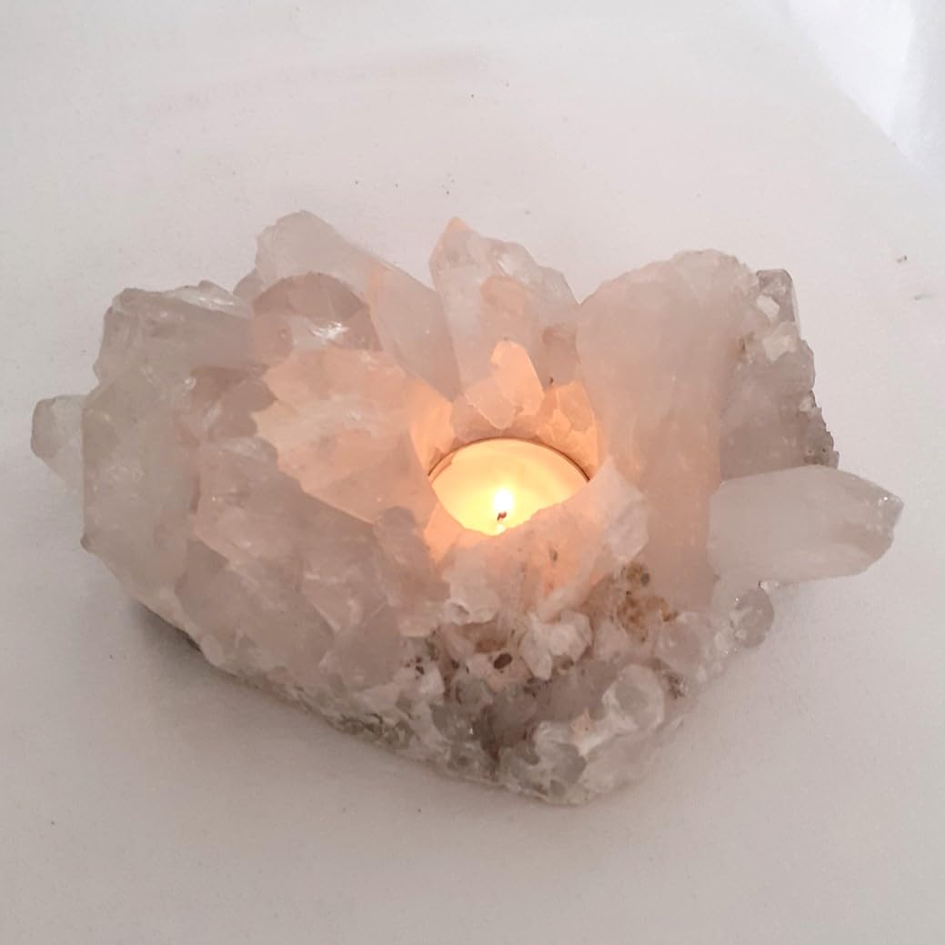 Тримач для свічки Gemstone Crystal Quartz Tea Light Natural (TL-133), фото №2 Тримач для свічки Gemstone Crystal Quartz Tea Light Natural (TL-133), фото №2