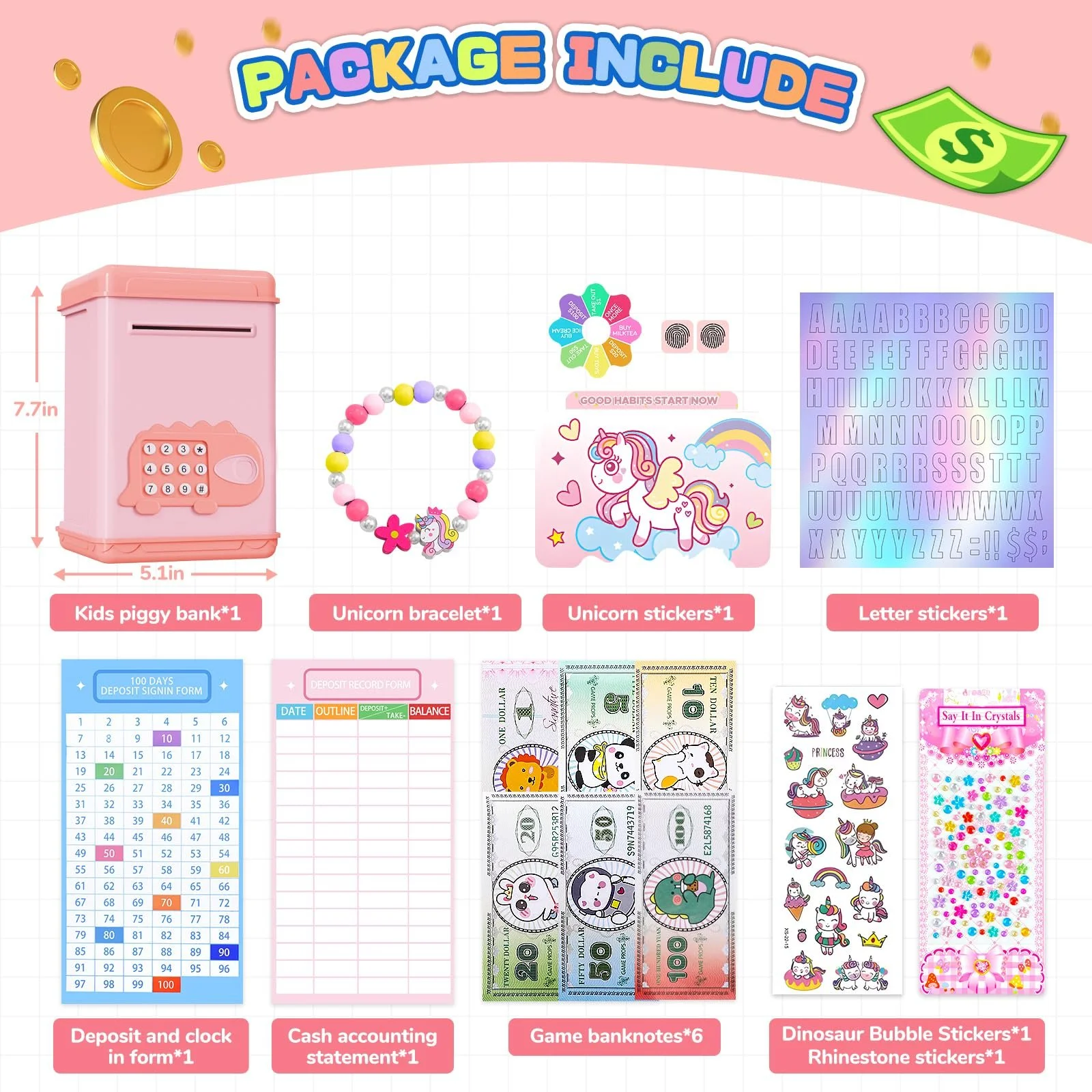 Скарбничка TCJJ Єдиноріг Сейф Пароль та відбиток пальця, фото №2