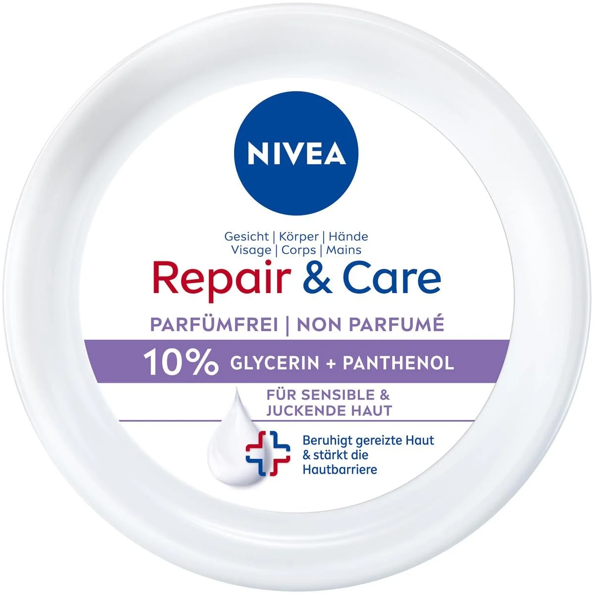 Крем NIVEA Repair & Care Без запаха Увлажняющий и нежирный крем для тела, быстро впитывающийся лосьон с пантенолом и глицерином, для чувствительной и зудящей кожи 400 мл, фото №10