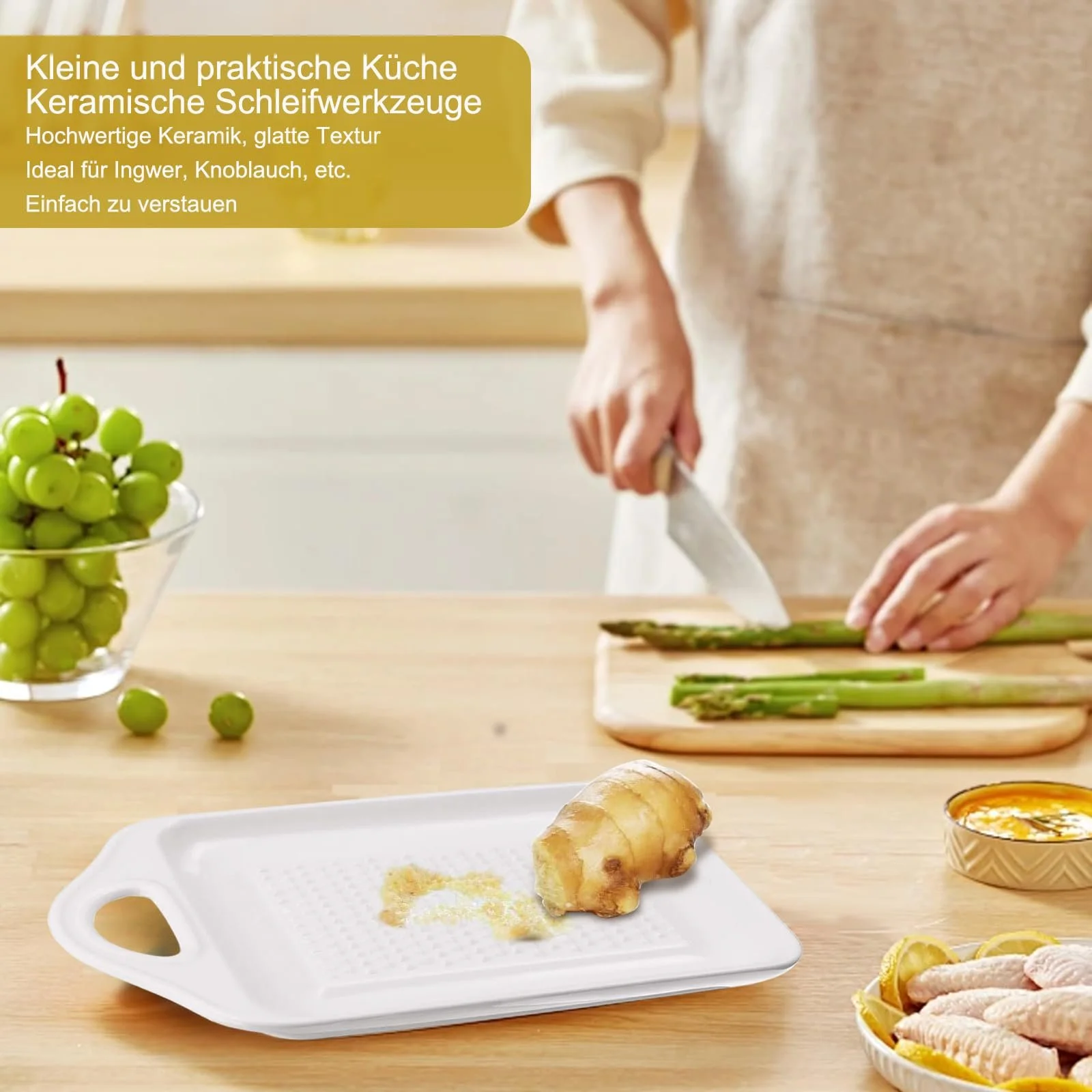 Терка керамічна, кругла порцелянова, фото №3