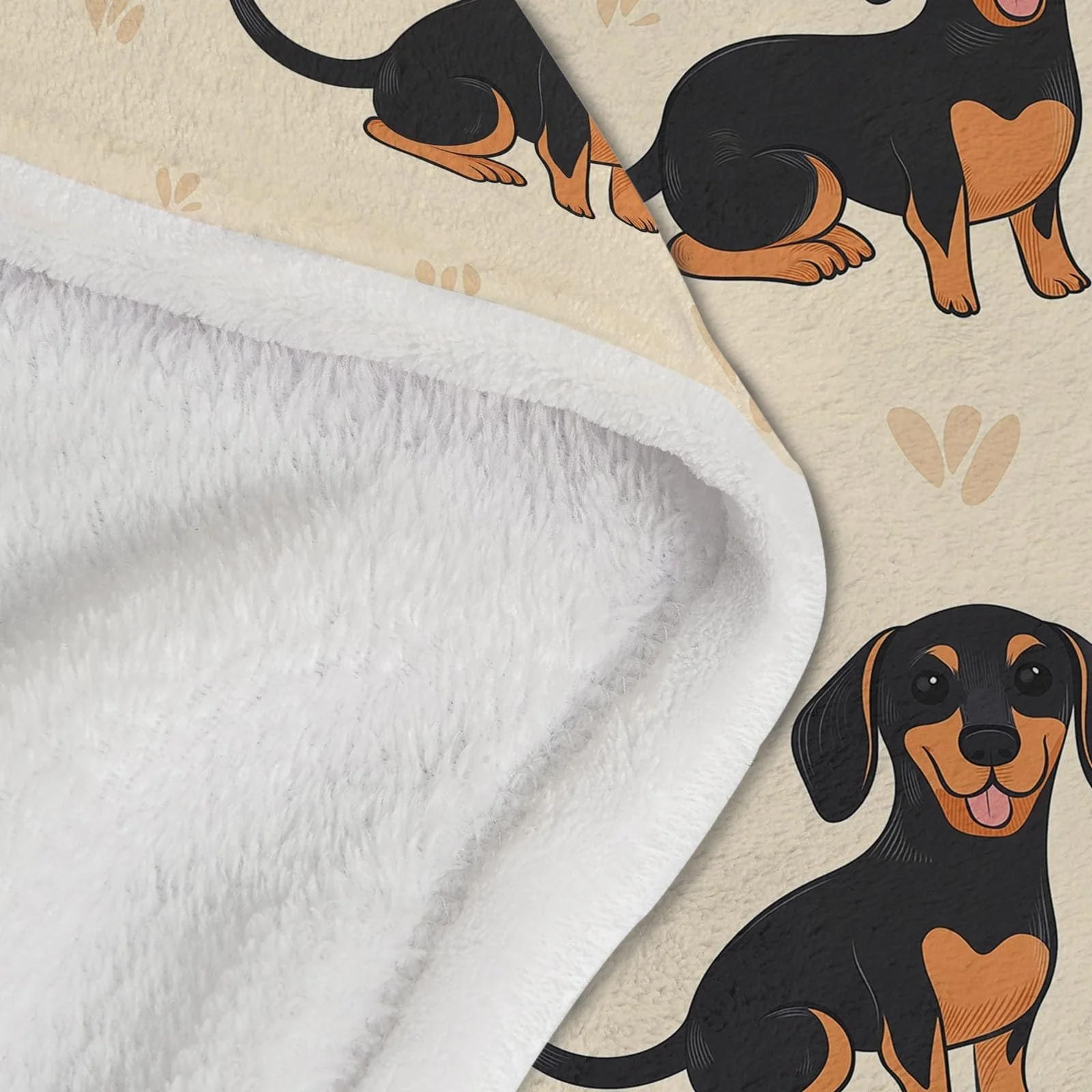 Покривало М'яка для дивану 130 x 150 см, М'яка тепла з мультяшним цуценям і літерами, з принтом, чорно-коричнева, фото №7