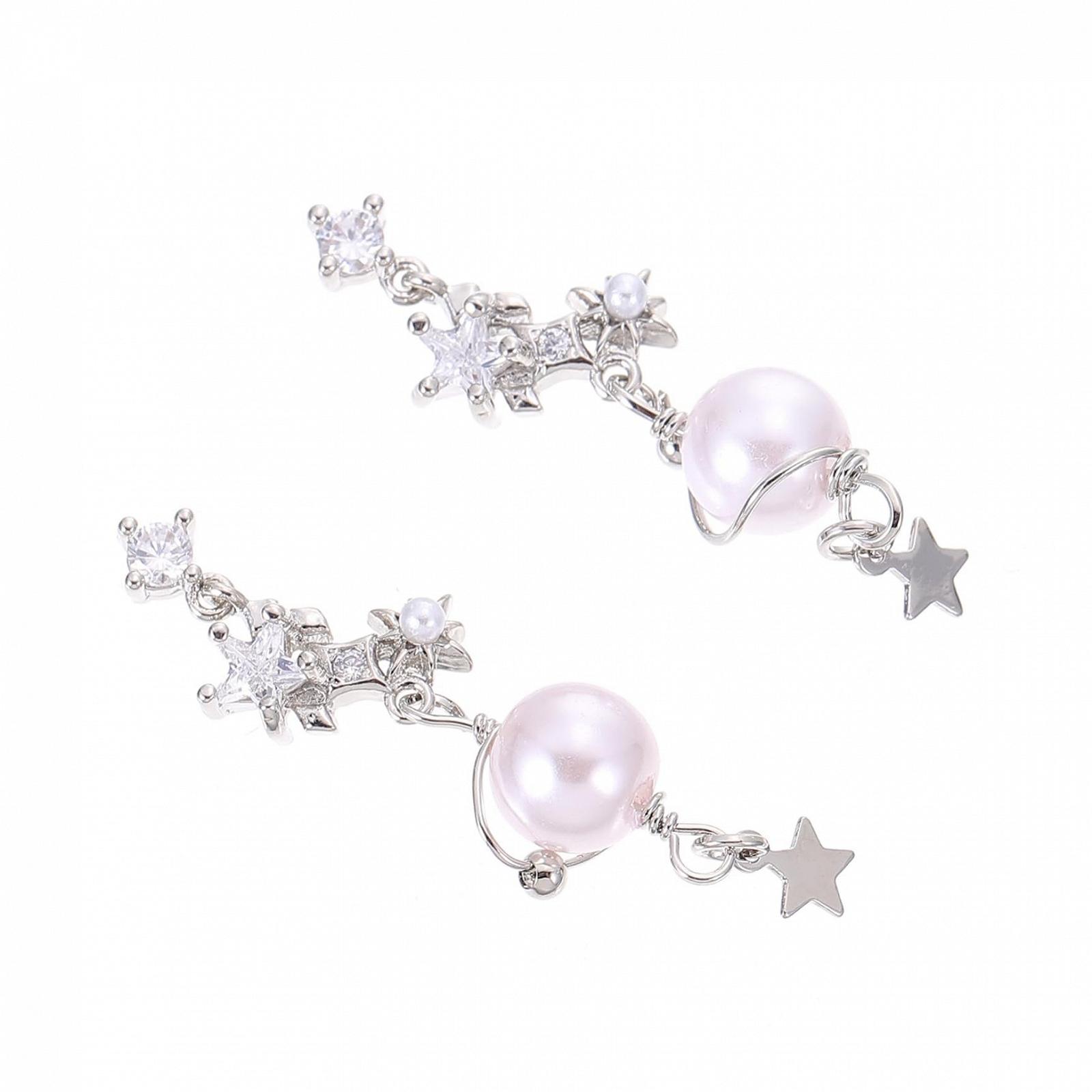 Кольцо-цепочка для ногтей Жемчуг Декор Маникюр Жемчужное ожерелье для ногтей Уникальный блестящий дизайн ногтей, фото №1