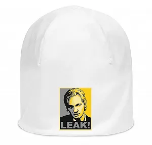 Шапка Julian Assange Hope Style Pop Art Poster Leak Unisex Эластичная Хлопковая Белая - Фото 1