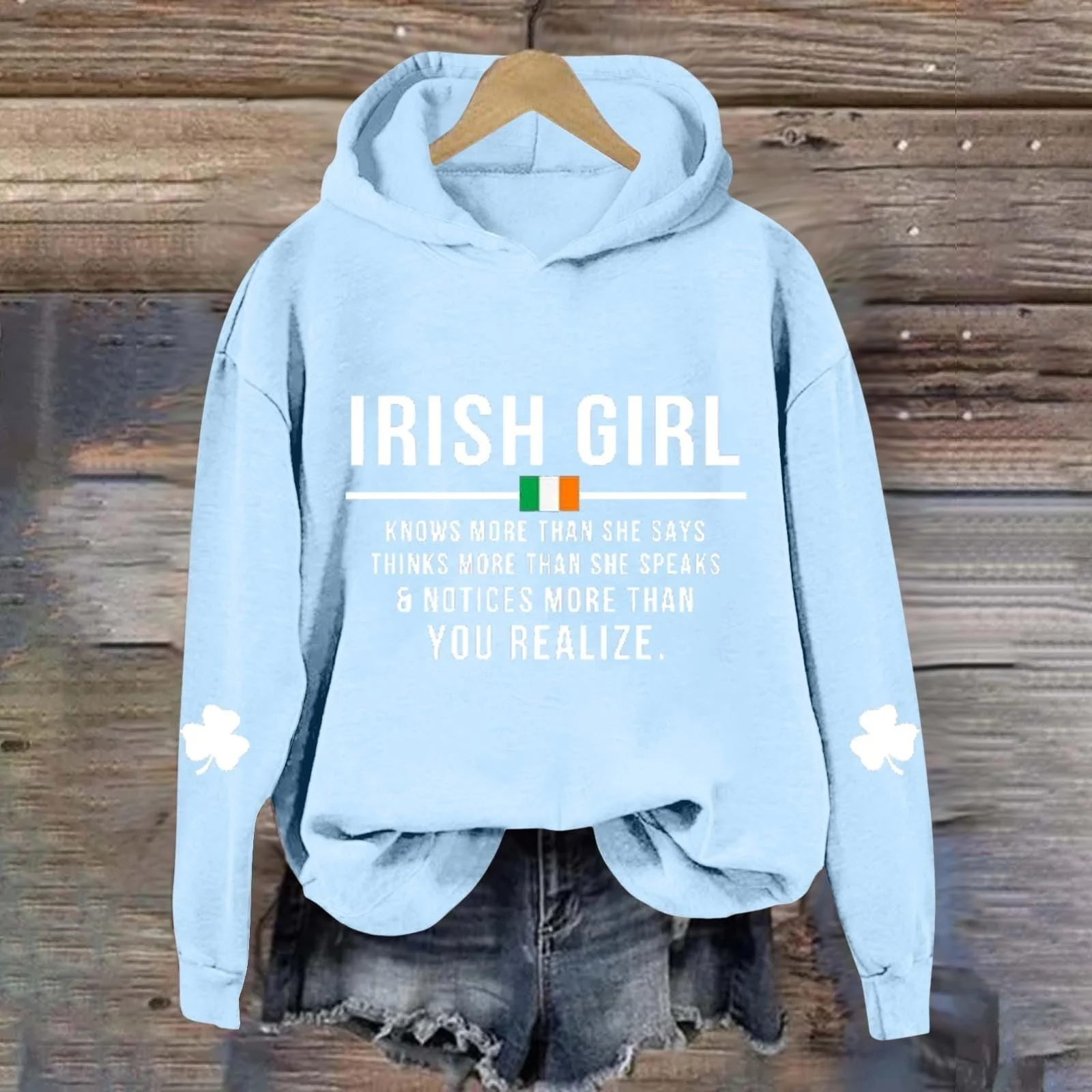 Свободные женские свитшоты, большие размеры, повседневный пуловер, женский, St. Day, ирландская девушка, с принтом, длинный рукав, круглый вырез горловины, рождественская туника, женская, фото №3