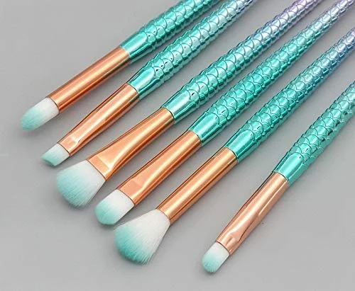 Набір пензлів для макіяжу Gshy, 6 штук, русалка, для очей, фото №2