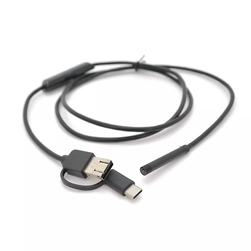 3 in 1 TYPE-C/MicroUSB/PC HD ендоскоп м'який кабель 1м, фото №1