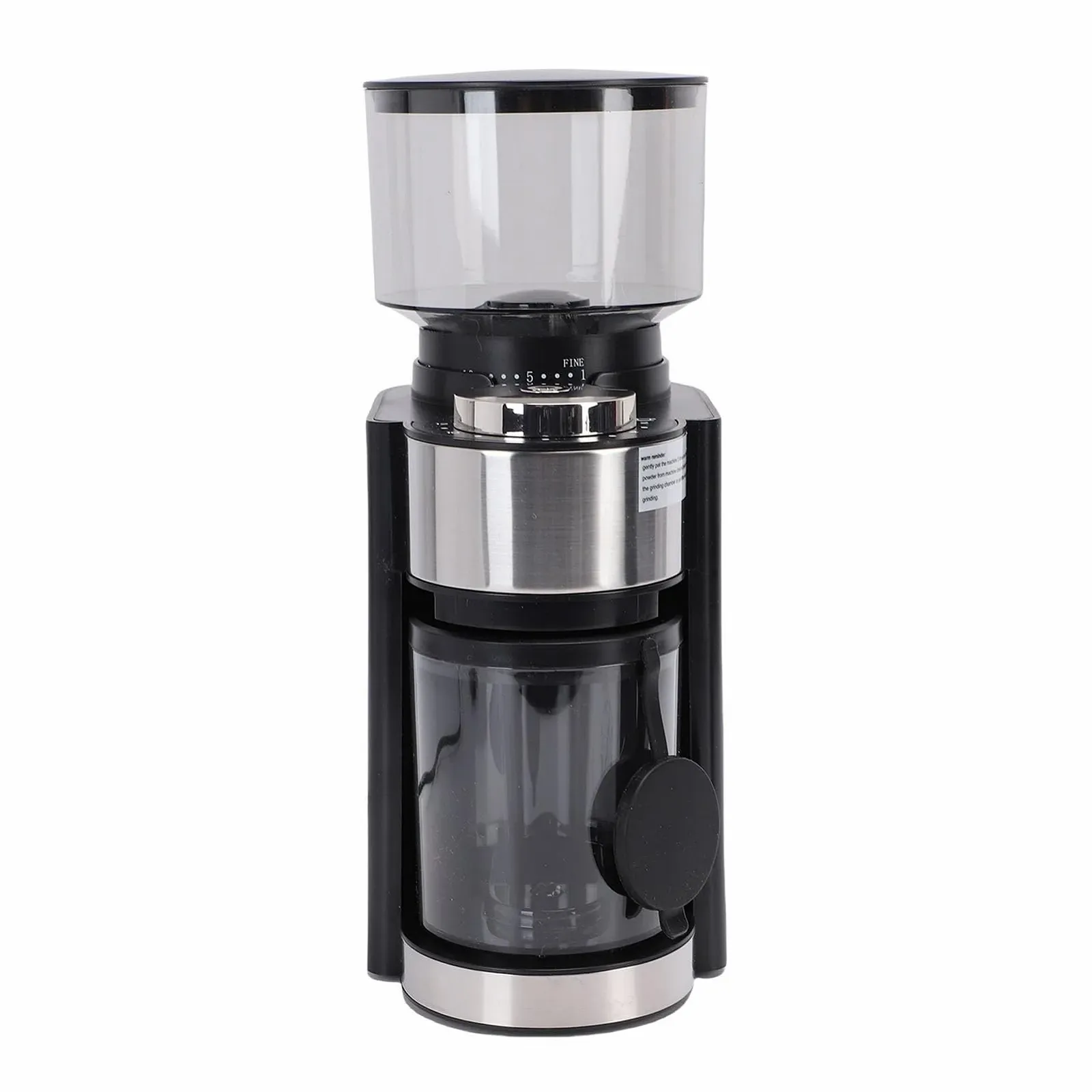 Електрична кавомолка, регульована конічна жернова, нержавіюча сталь, професійна для дому, офісу (EU Plug 220 V), фото №8