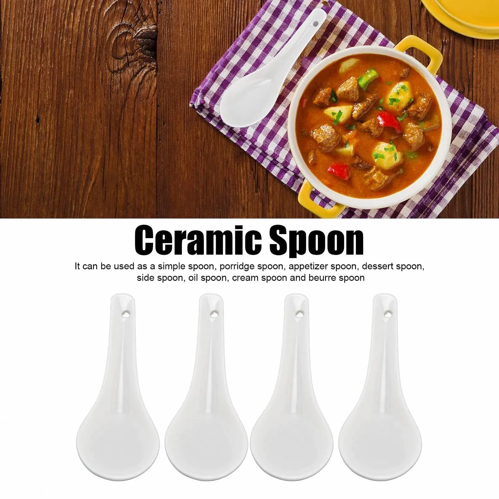 Ложки для супу 8 шт, Керамічні китайські для супу, фото №2