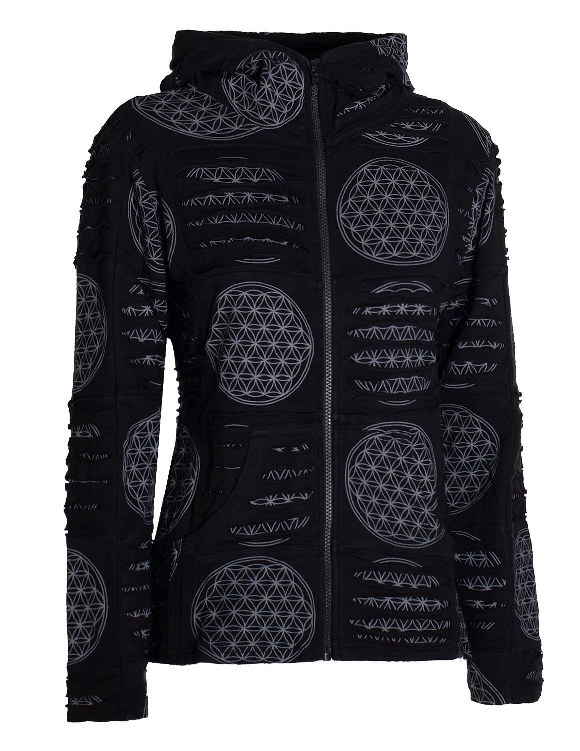 Куртка Vishes Alternative Clothing Flower of Life Толстовка Куртка в стиле хиппи с капюшоном, фото №4
