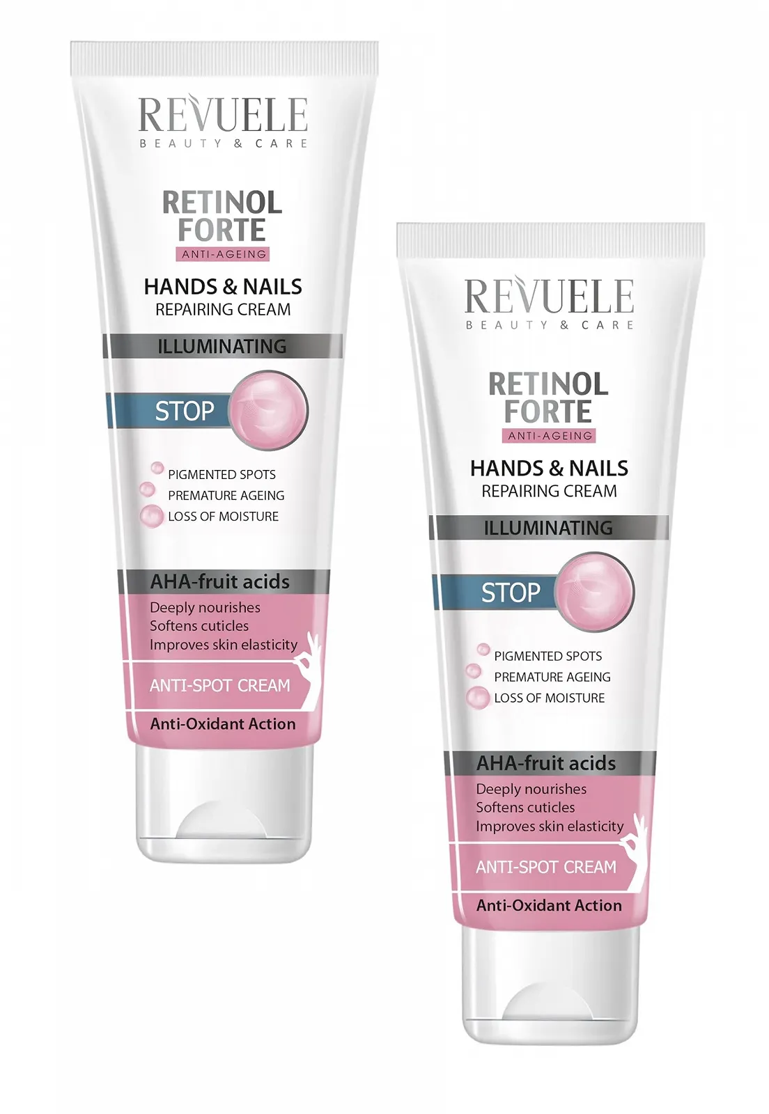 Крем REVUELE Retinol Forte Відновлюючий для рук та нігтів, набір 2 x 100 мл, фото №1