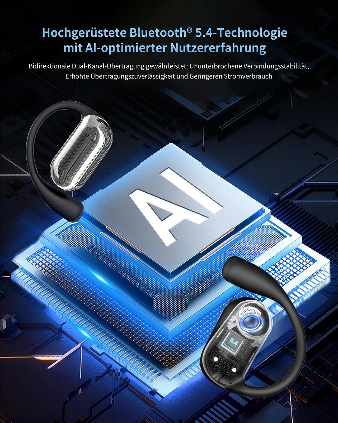 Наушники-переводчики AI Беспроводные с поддержкой 134 языков для перевода в реальном времени 4-в-1 с приложением, 56 часов воспроизведения Bluetooth 5.4, фото №5