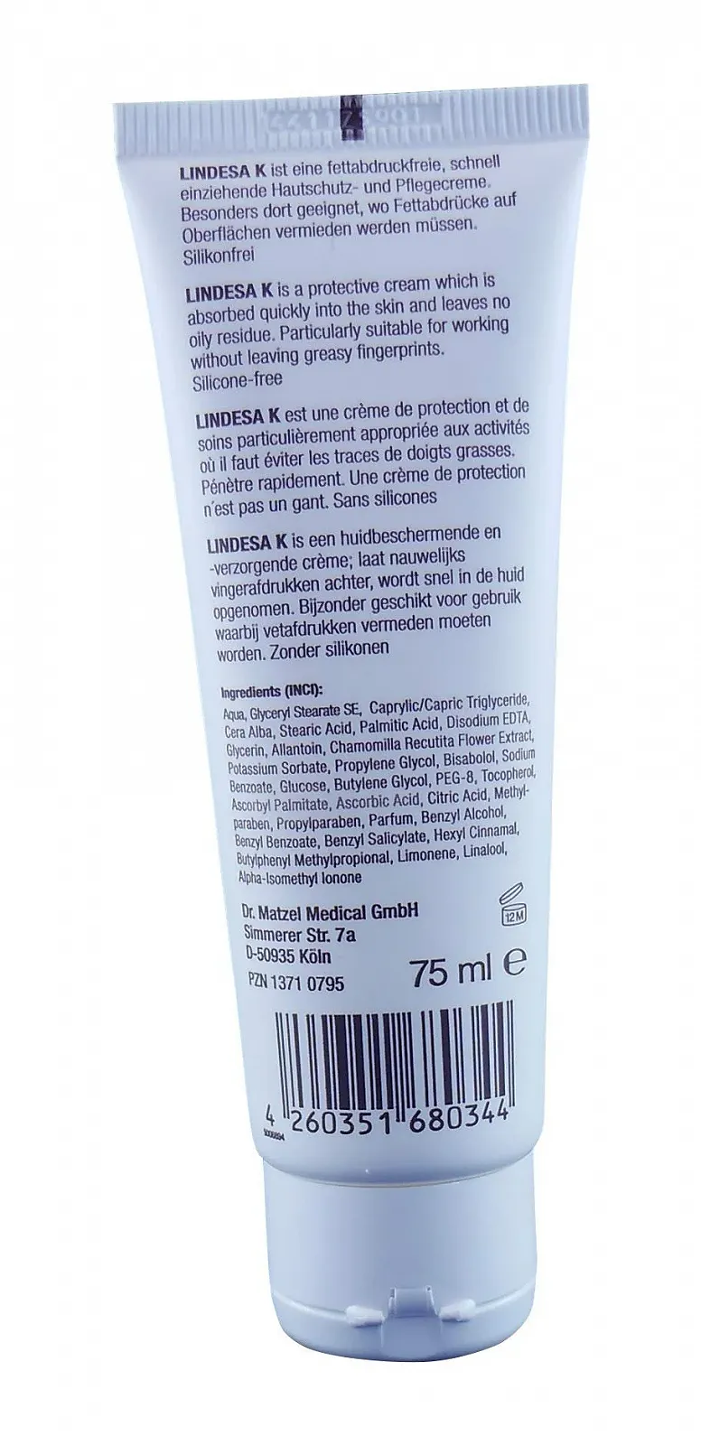 Крем для рук Lindesa K Care з ромашкою та бджолиним воском, захисний крем для шкіри, тюбик PE 75 мл (3), фото №4