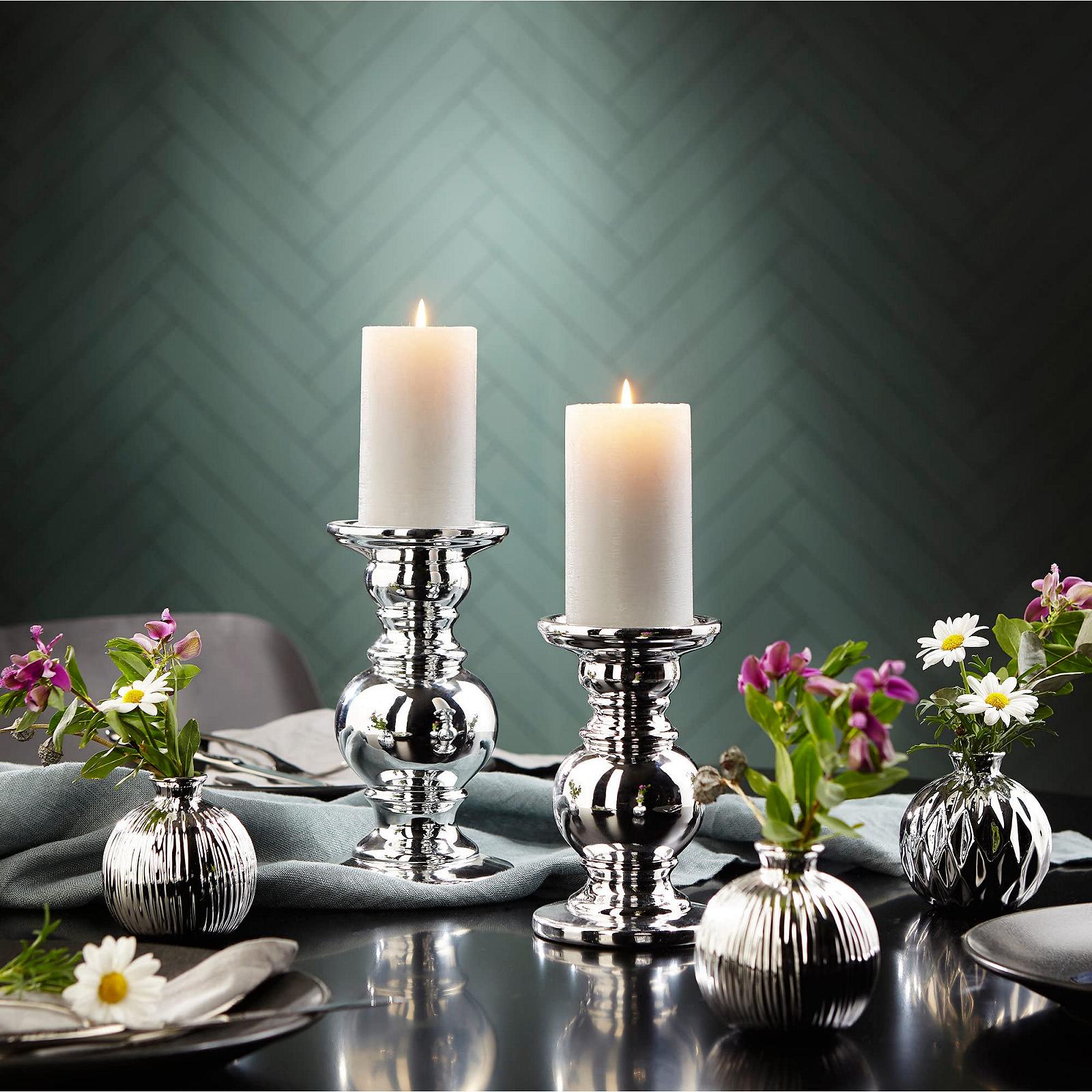 Набір свічників 2 шт. Срібло, фото №5 Набір свічників 2 шт. Срібло, фото №5