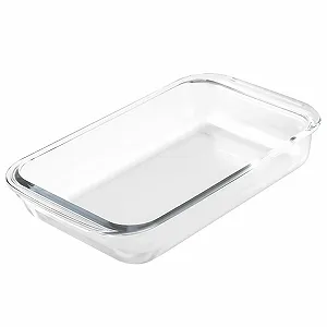 Форма для запекания Glass Oven Dish 1.6 л Стеклянная прямоугольная с крышкой Прозрачная - Фото 1