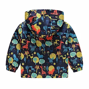 Куртка для малышей мальчиков Повседневная, с мультяшным принтом, с капюшоном, верхняя одежда, на молнии, с длинными рукавами synthetic.ua - Фото 1