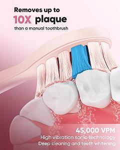 Зубная щетка электрическая MySmile DY156 звуковая, 45000VPM, розовая synthetic.ua - Фото 1