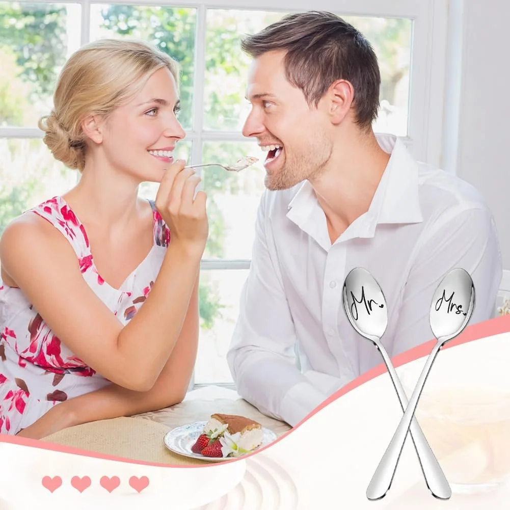 Ложка з гравіюванням Mr Mrs Кавова, фото №4
