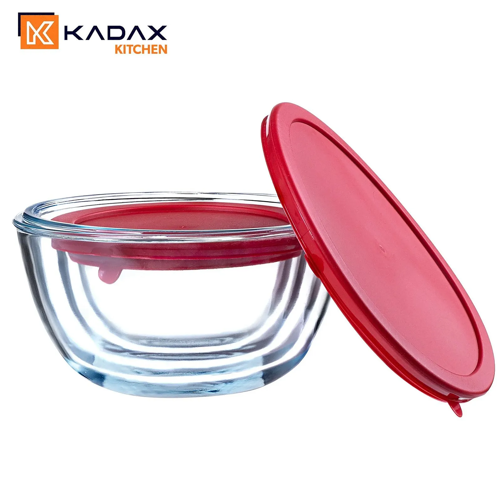 Набор мисок KADAX стеклянных с крышками 4 шт 0.5-2 л, фото №6