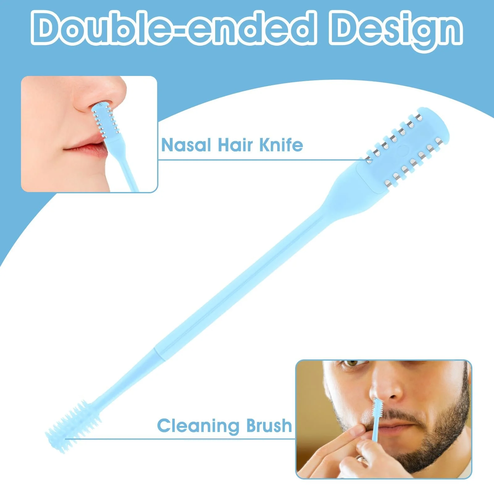 Тример Tyqour 2-в-1 для волосся у носі з двостороннім лезом, фото №5