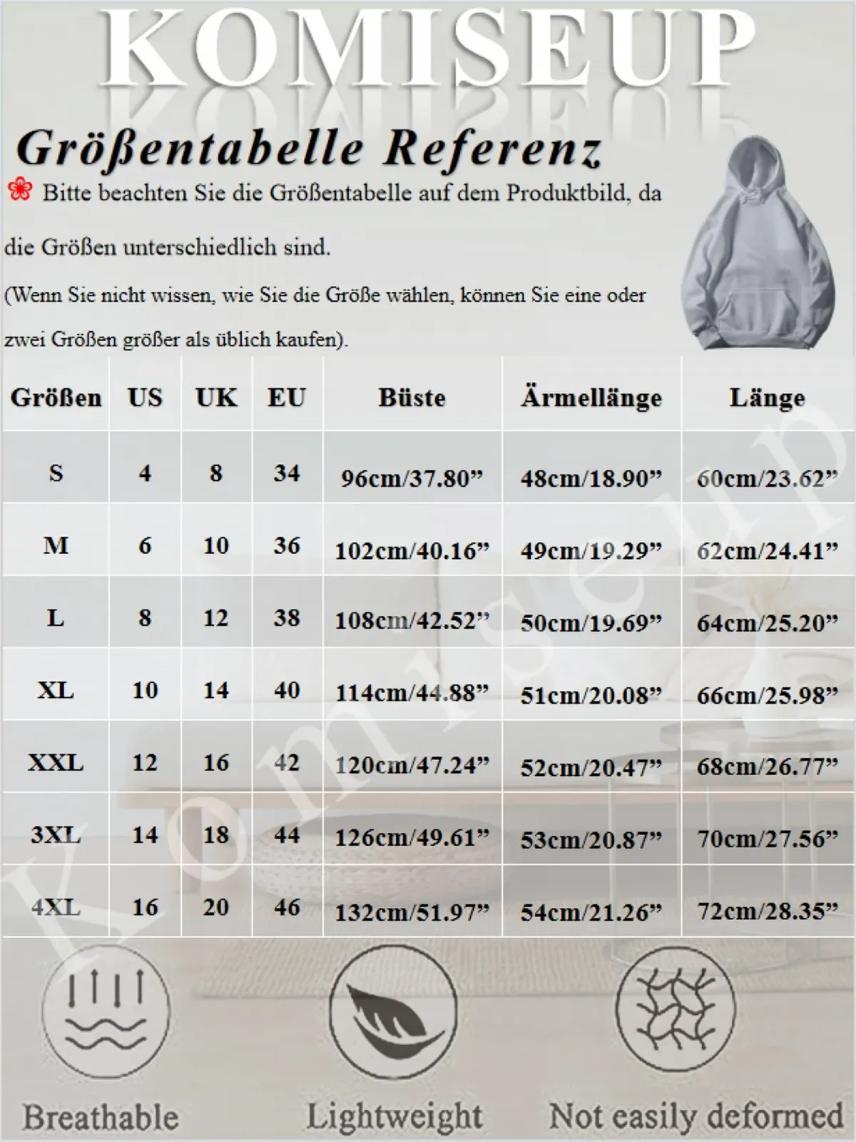 Худи Komiseup Свободного Кроя Y2K Пуловер с Капюшоном Длинный Рукав с Карманами Винтажный Однотонный для Девочек-Подростков Уличный Стиль Хлопковый Лонгслив S-4XL, фото №5