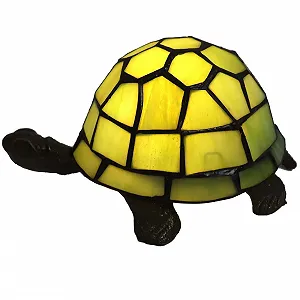 Настільна лампа Bieye L30592 Черепаха стиль Тіффані вітражне скло нічник Teal - Фото 1