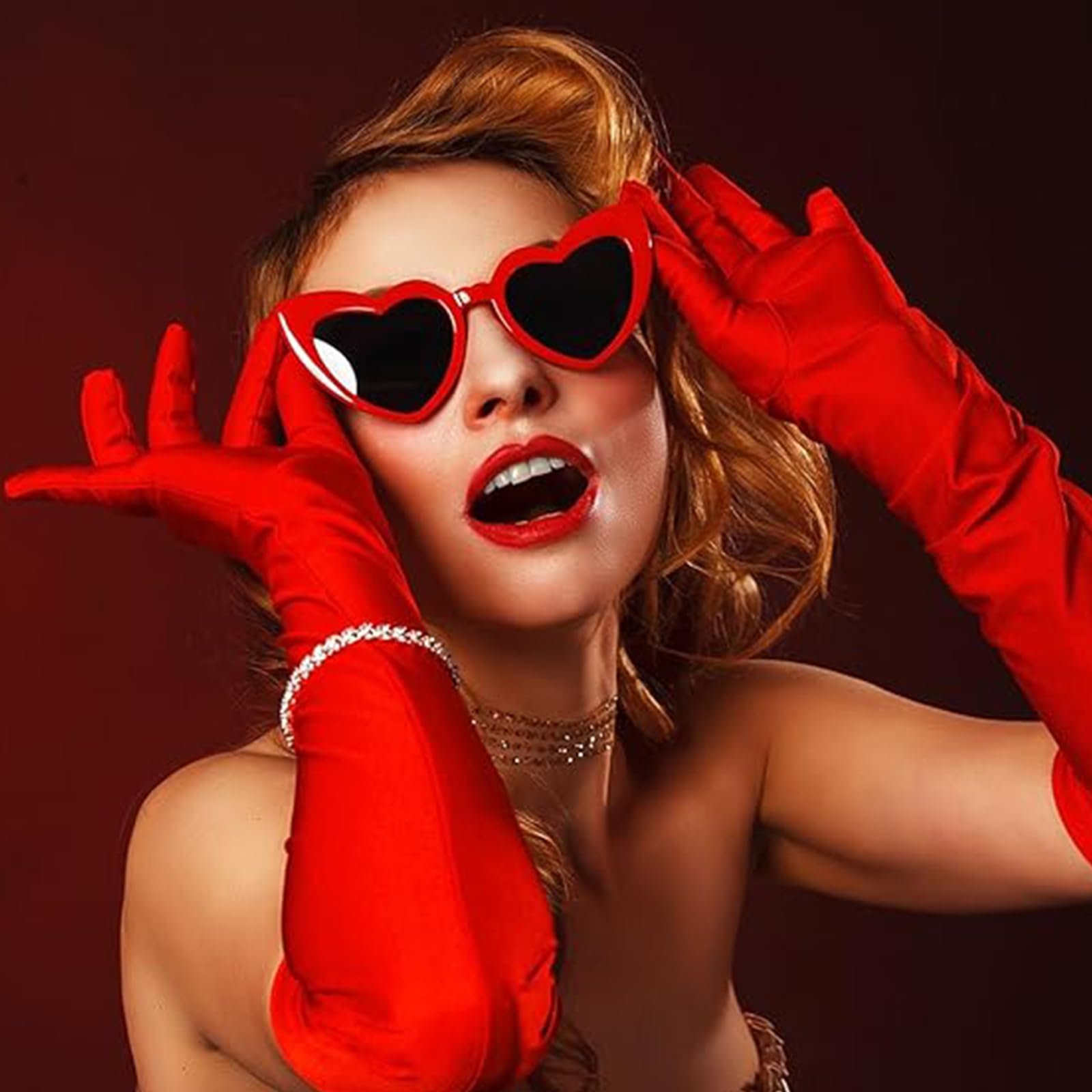 Вінтажні сонцезахисні окуляри (2 шт. в упаковці) Mikiuly Ретро Серцеподібні UV400, фото №6