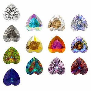 Стрази Форми Серця No Brand 10 мм, випадковий колір, 20 шт - Фото 1