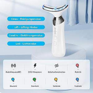 Масажер для обличчя CARER SPARK 4-в-1 RF, масажер для шиї та обличчя, EMS, звукова хвиля, вібрація, світло для антивікового ліфтингу та зміцнення обвислої шкіри synthetic.ua - Фото 1