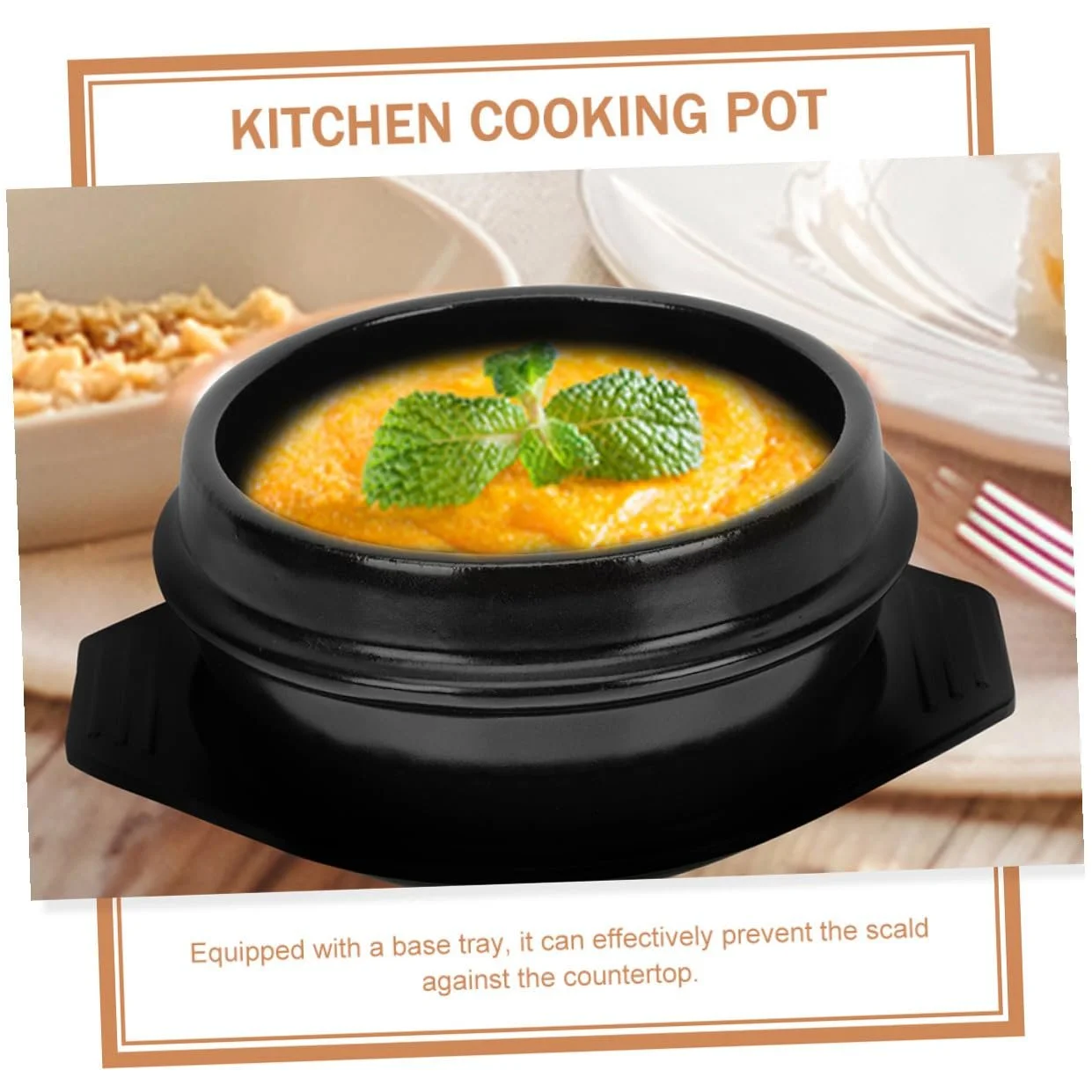 Керамическая кастрюля Homoyoyo Износостойкая с подносом, фото №7