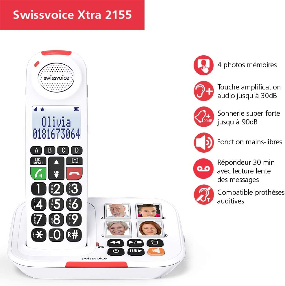 Бездротовий стаціонарний телефон SwissVoice Xtra 2155 , фото №2