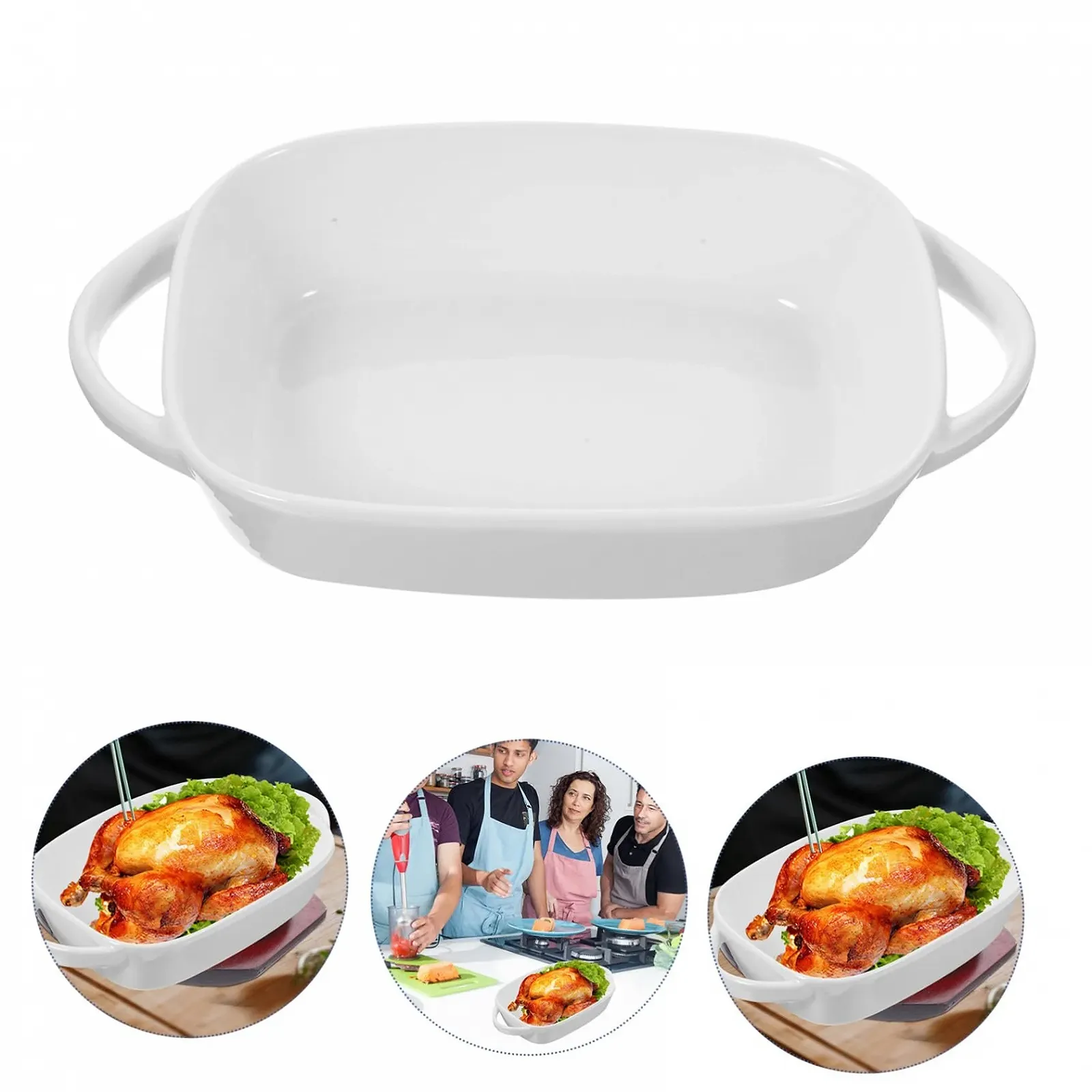 Форма для запекания Zerodeko керамическая с ручками гладкая поверхность, фото №3