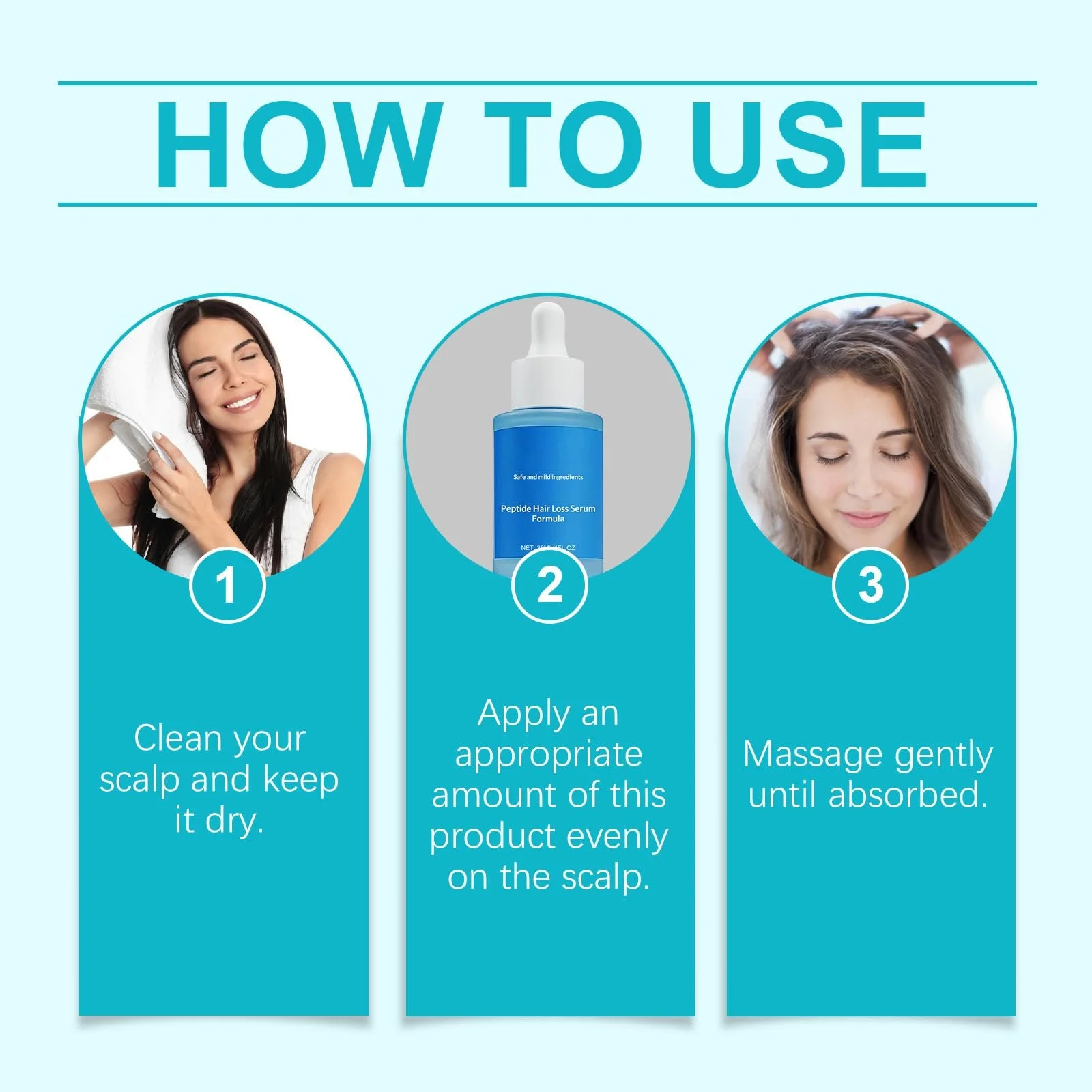 Сироватка для волосся Hair Growth, Мідний пептид - Легка олія для росту волосся, фото №8