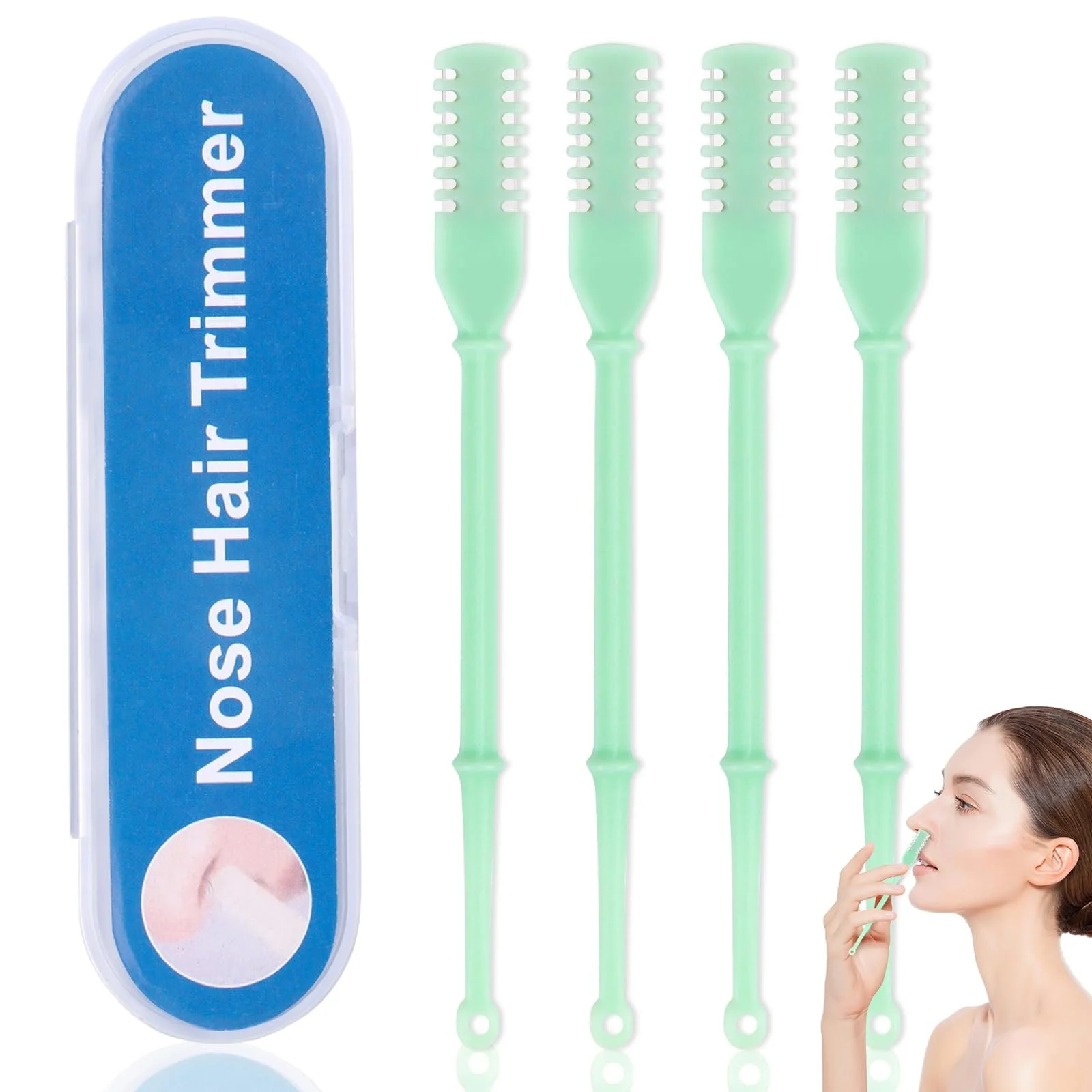 Тример для носа Ручний Подвійний ніж Портативний 360° Обертання 4 шт., фото №1