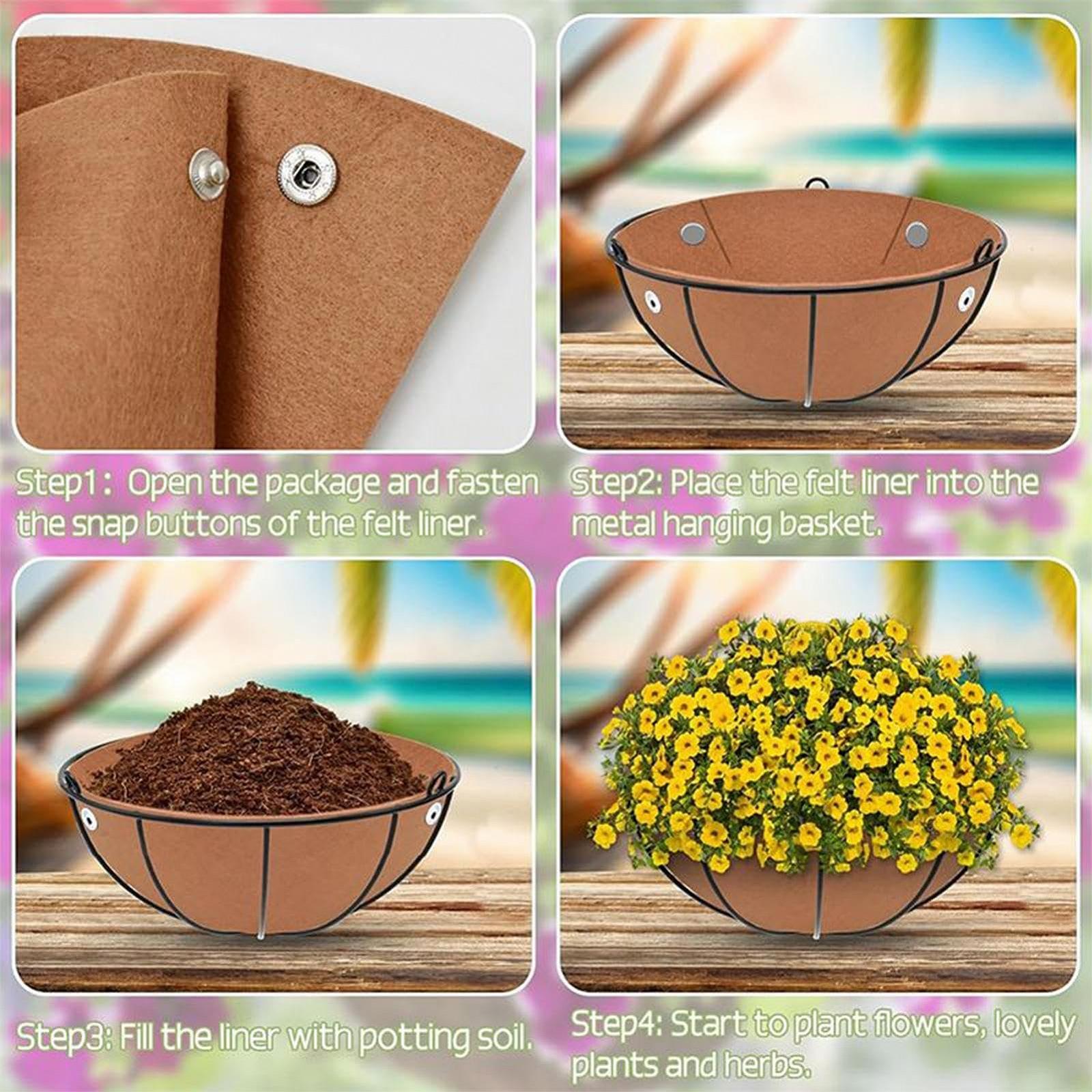 Вкладиші для підвісних кошиків 3 шт Круглі Фетрові Багаторазові, фото №5