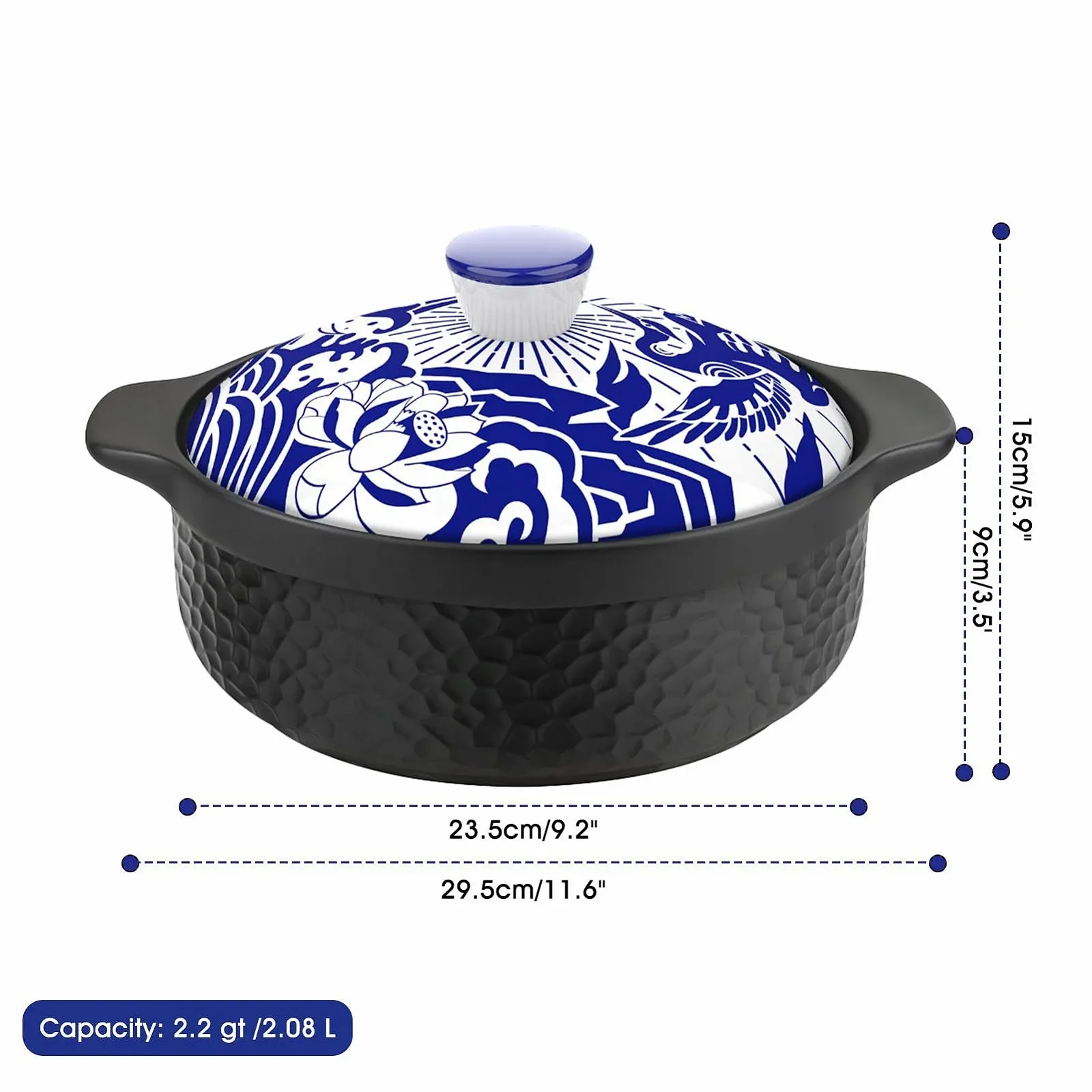 Горшок глиняный 2.2 кварты, фото №2 Горшок глиняный 2.2 кварты, фото №2