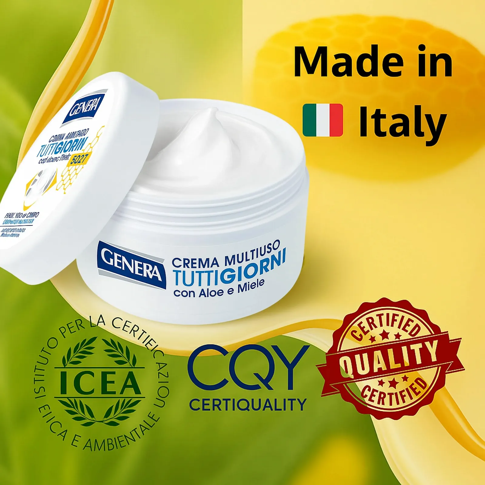 Крем Genera Tuttigiorni з Алое та Медом 160 мл, фото №7 Крем Genera Tuttigiorni з Алое та Медом 160 мл, фото №7