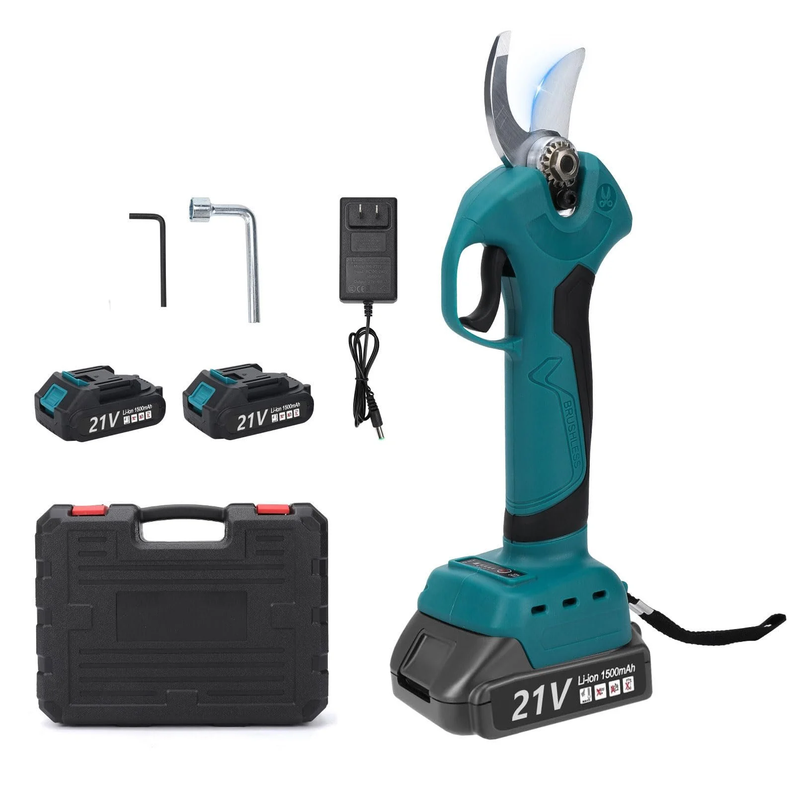 Секатор WingFly акумуляторний електричний 45 мм з 2 x 21 V 1500 mAh батареями, фото №1