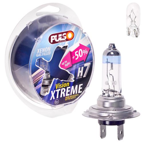 Лампи PULSO/галогенні H7/PX26D 12v55w+50% X-treme Vision/plastic box (LP-72553), фото №4