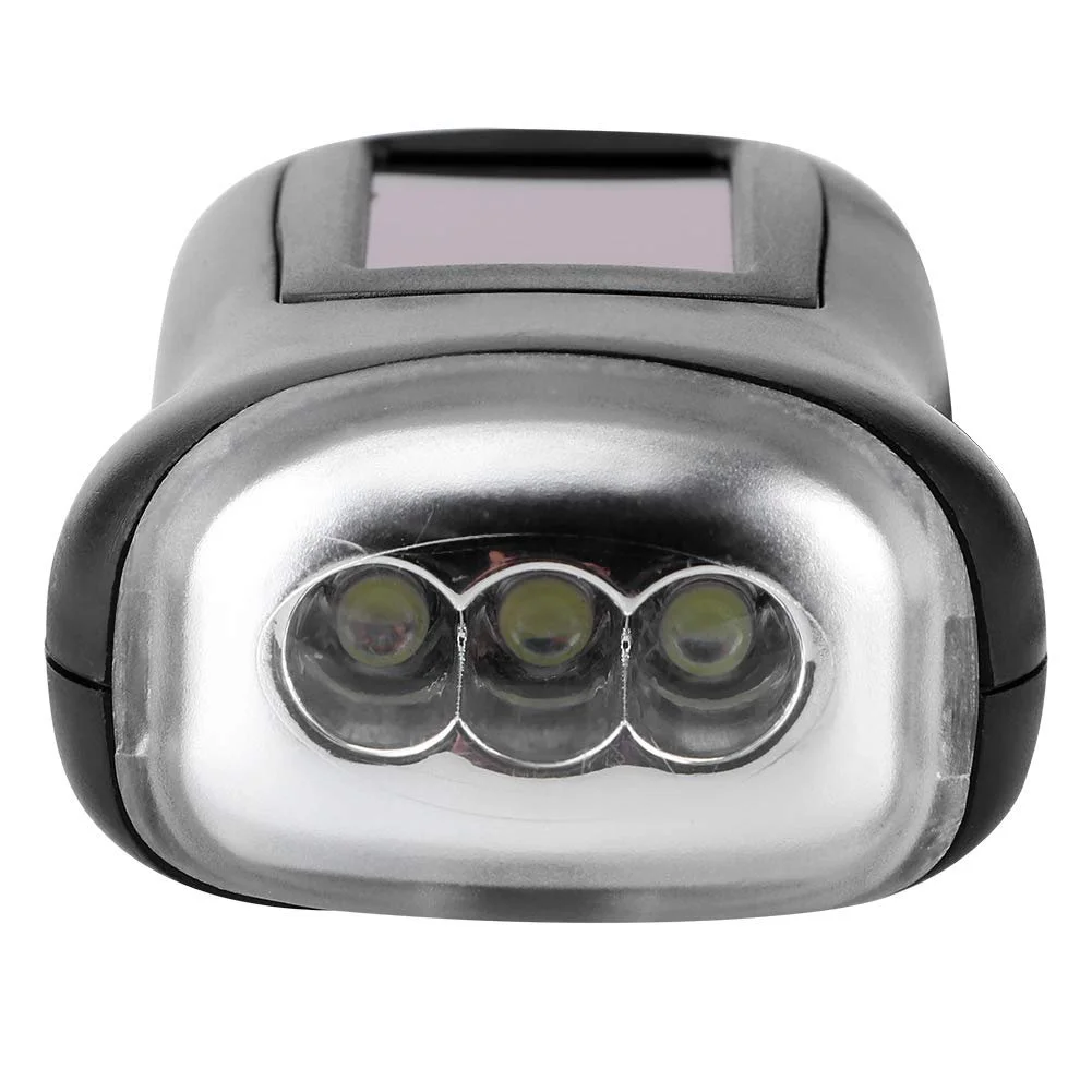 Ручний ліхтар з сонячною зарядкою, LED аварійний динамо-ліхтар, портативний ABS ліхтар для кемпінгу, домашнього освітлення, фото №8