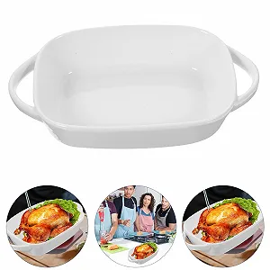 Форма для запікання Керамічна Прямокутна з подвійними ручками Термостійка synthetic.ua - Фото 1