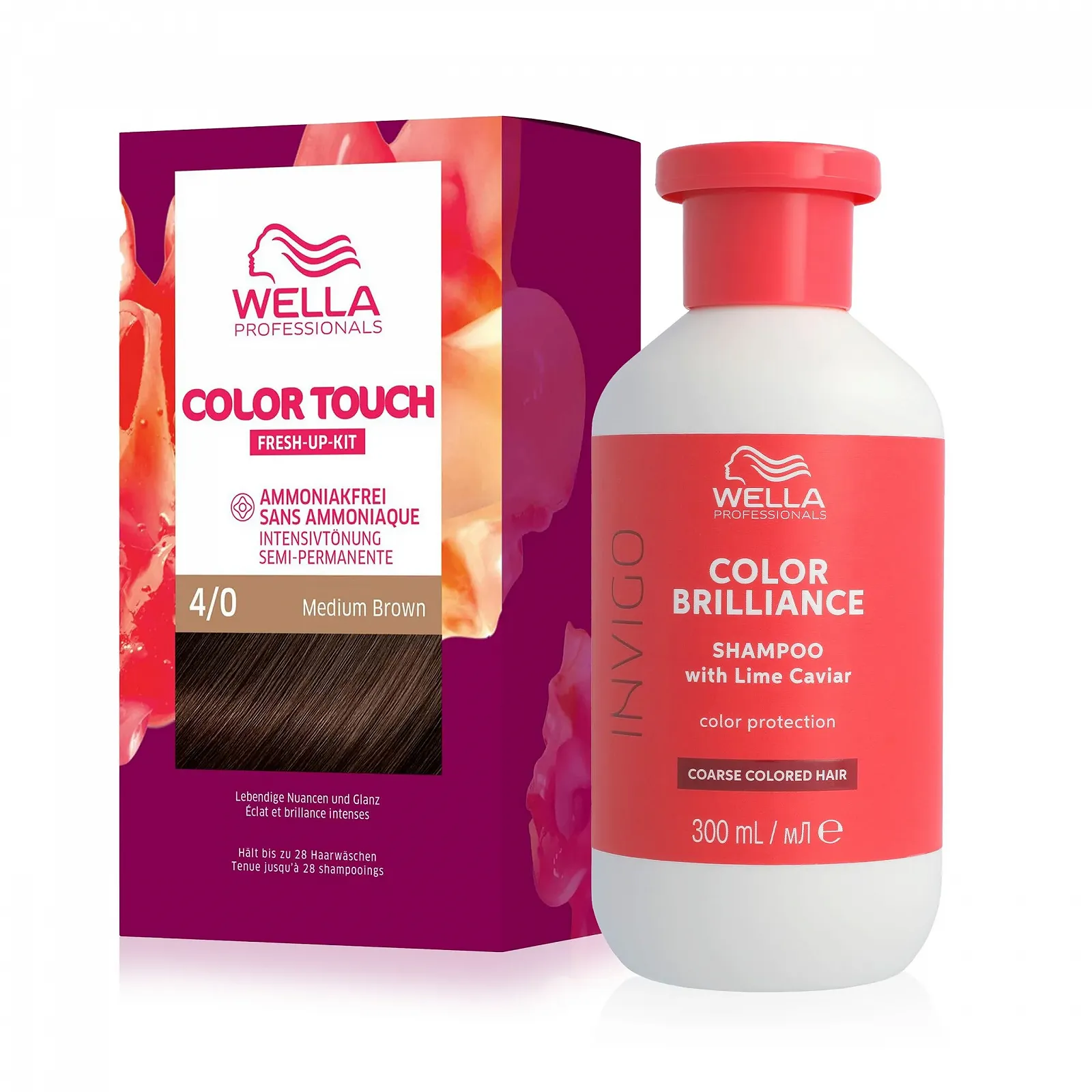 Напівперманентна фарба для волосся без аміаку 4/0 Cередній Коричневий (130 мл) та Шампунь для захисту кольору Color Brilliance для густого волосся з низьким рівнем pH (300 мл), фото №1 Напівперманентна фарба для волосся без аміаку 4/0 Cередній Коричневий (130 мл) та Шампунь для захисту кольору Color Brilliance для густого волосся з низьким рівнем pH (300 мл), фото №1