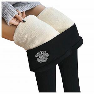 Жіночі Термо Легінси з Підкладкою Teddy Fleece, Висока Талія, Теплі, Еластичні, Колір: Чорний - Фото 1