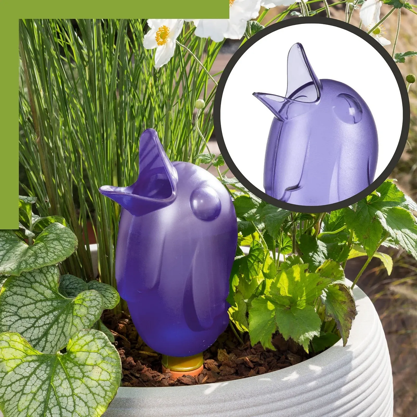 Дозатор воды Scheurich XL 4 шт. 620 мл 29 см Purple Pearl с глиняным конусом, фото №2